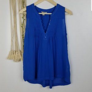 Lucky BrandSize XS Sleeveless blouse, blue, butto